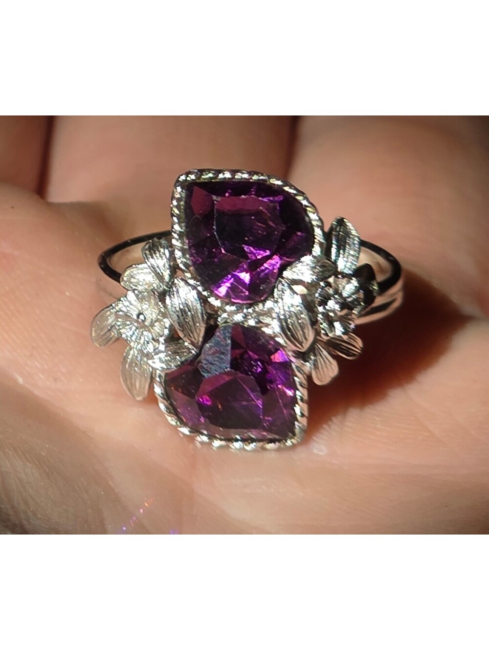 Sarah Coventry 1970s February Love Story Ring Amethyst